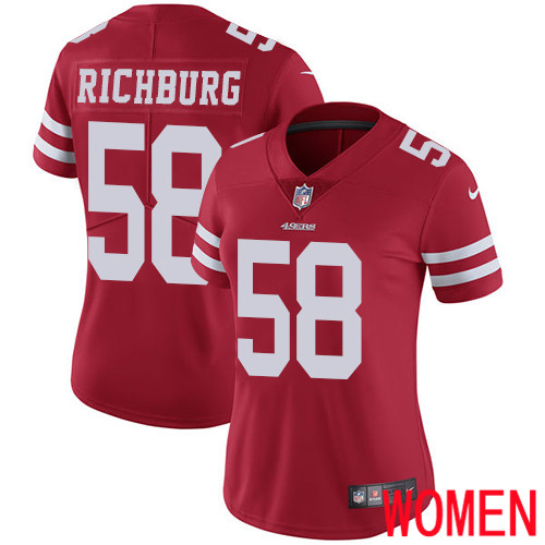 San Francisco 49ers Limited Red Women Weston Richburg Home NFL Jersey #58 Vapor Untouchable